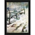 thumbnail image 1 of Frozen Brook 28x38 Large Black Ornate Wood Framed Canvas Art by John Henry Twachtman, 1 of 2