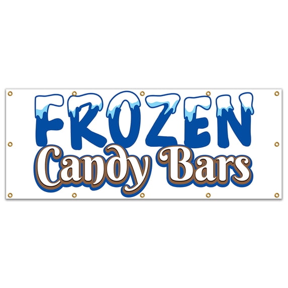 Frozen Candy Bars 120" Banner Concession Stand Food Truck Single Sided