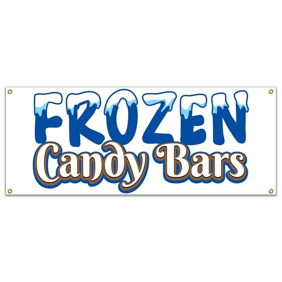 Frozen Candy Bars 48" Banner Concession Stand Food Truck Single Sided