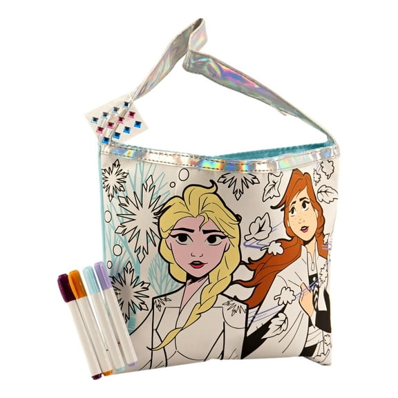 Frozen Color N' Style Fashion Purse Activity With Markers And Gems Elsa Anna