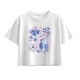 thumbnail image 1 of Frozen - Coquette Grid Girls' Short Sleeve Boxy Graphic T-Shirt, 1 of 4