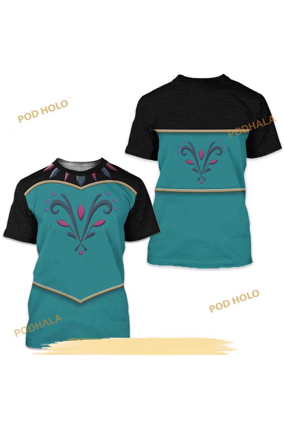 Frozen Costume, Elsa Coronation, Disney Princess 3D Shirt