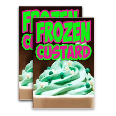 Frozen Custard (24" X 36") Vinyl Decal Only (Pack of 2) |Sign|Sticker|Poster