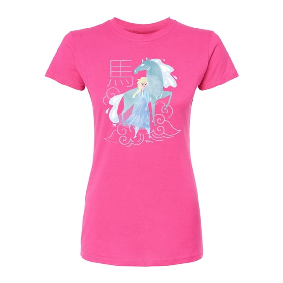 Frozen - Elsa And Nokk Year Of The Horse - Juniors Fitted Graphic T-Shirt