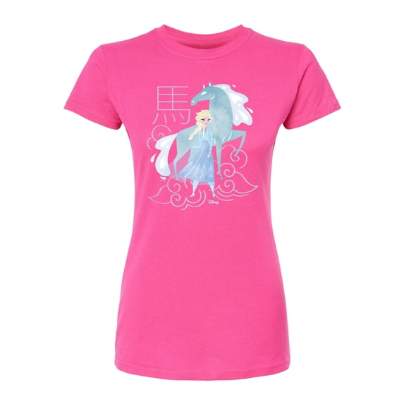 Frozen - Elsa And Nokk Year Of The Horse - Juniors Fitted Graphic T-Shirt