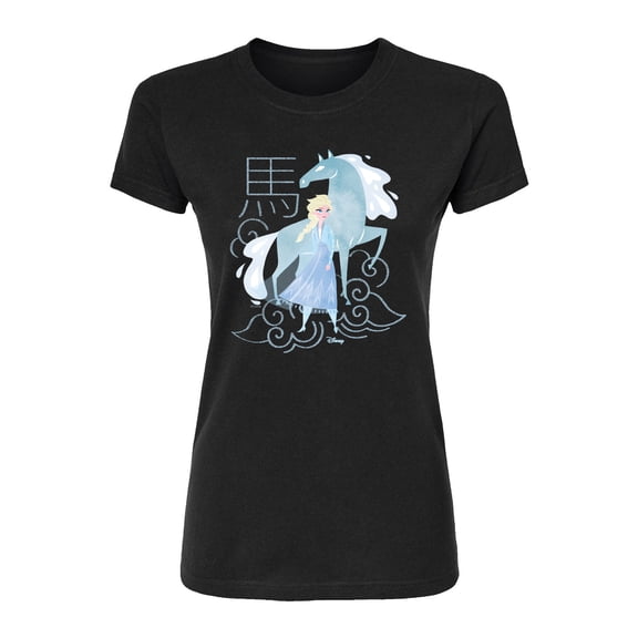 Frozen - Elsa And Nokk Year Of The Horse - Juniors Fitted Graphic T-Shirt