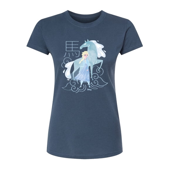 Frozen - Elsa And Nokk Year Of The Horse - Juniors Fitted Graphic T-Shirt
