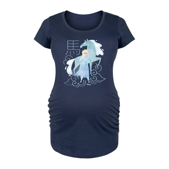 Frozen - Elsa And Nokk Year Of The Horse - Women's Maternity Scoop Neck Graphic T-Shirt