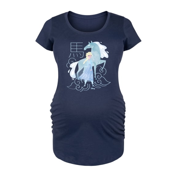 Frozen - Elsa And Nokk Year Of The Horse - Women's Maternity Scoop Neck Graphic T-Shirt