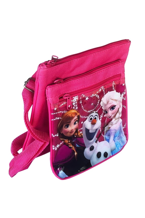 Frozen Elsa Anna And Olaf Medium Pink Shoulder Bag