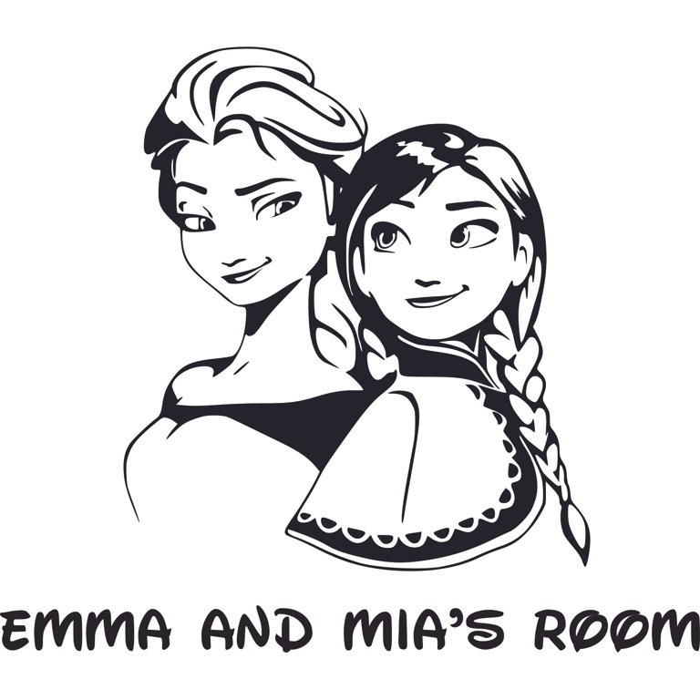 Frozen Elsa Anna Cartoon Customized Wall Decal - Custom Vinyl Wall 
