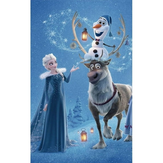 Frozen Elsa Anna Olaf Princess Prince DIY 5D Diamond Digital Painting Kit Crystal Rhinestone Embroidery Cross-stitch artwork Crafts Canvas wall decoration Birthday gift 12 X 16 inches
