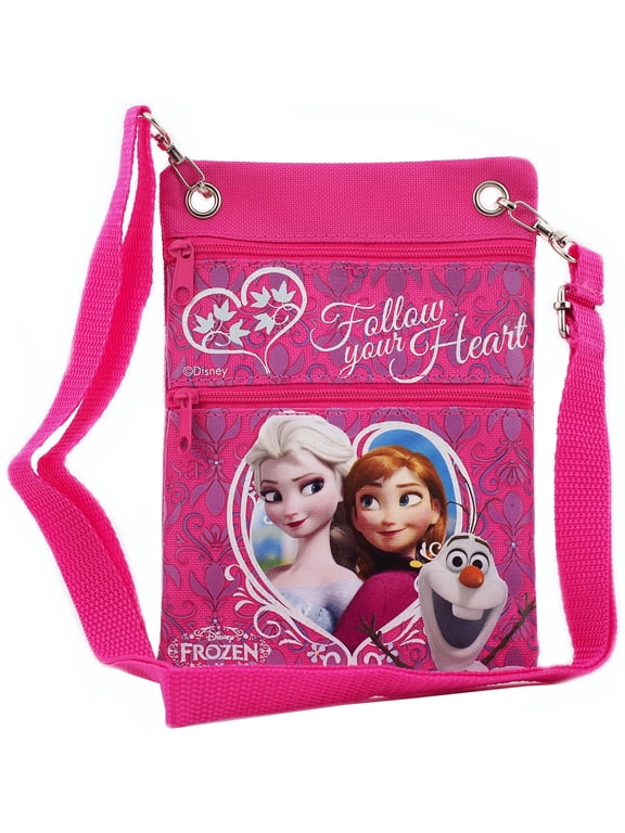 Frozen Elsa Anna and Olaf Hot Pink Follow Your Heart Mini Shoudler Bag
