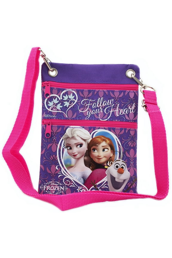 Frozen Elsa Anna and Olaf Purple Follow Your Heart Mini Shoudler Bag
