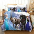 thumbnail image 1 of Frozen Elsa Bedding Set, 2-Piece/3-Piece Anime Ultra Soft Breathable 3D Printed Microfiber Comforter Cover, Cartoon Quilt Cover, Teen Comforter Cover with Pillowcases, 1 of 9