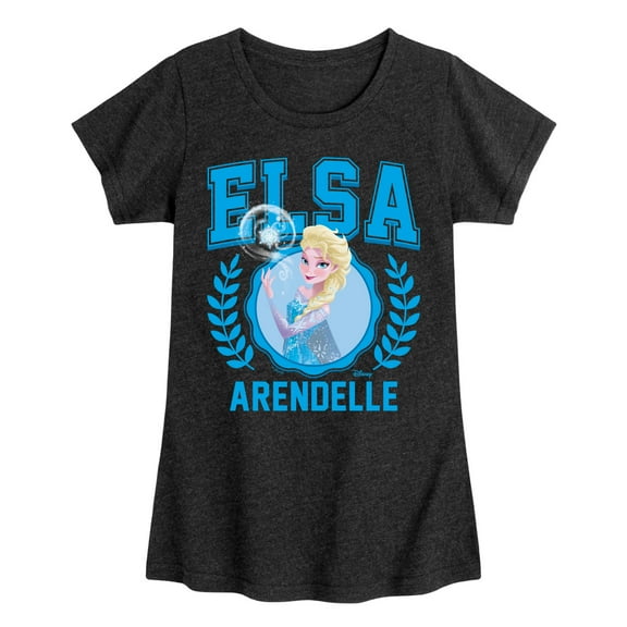Frozen - Elsa Collegiate - Girls Toddler And Youth Fitted Short Sleeve Graphic T-Shirt