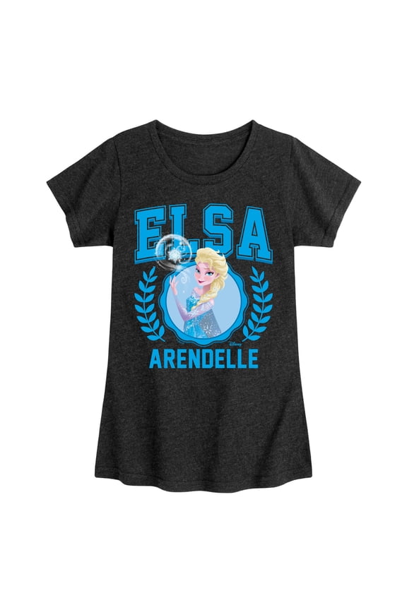 Frozen - Elsa Collegiate - Girls Toddler And Youth Fitted Short Sleeve Graphic T-Shirt