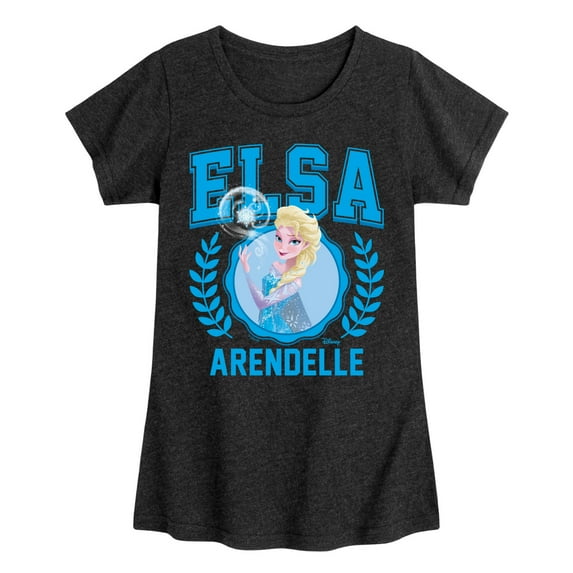 Frozen - Elsa Collegiate - Girls Toddler And Youth Fitted Short Sleeve Graphic T-Shirt