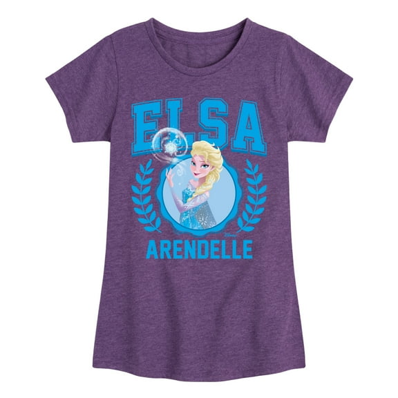 Frozen - Elsa Collegiate - Girls Toddler And Youth Fitted Short Sleeve Graphic T-Shirt