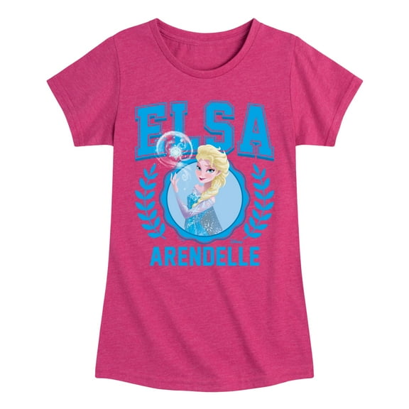 Frozen - Elsa Collegiate - Girls Toddler And Youth Fitted Short Sleeve Graphic T-Shirt