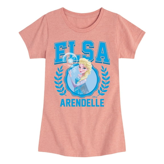 Frozen - Elsa Collegiate - Girls Toddler And Youth Fitted Short Sleeve Graphic T-Shirt