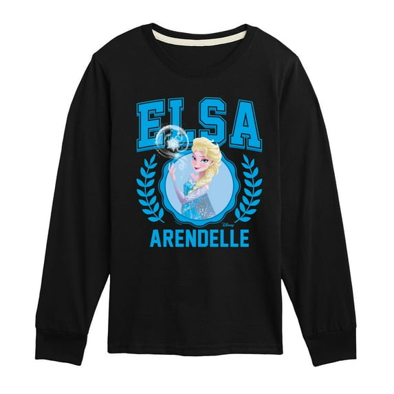 Frozen - Elsa Collegiate - Toddler And Toddler And Youth Long Sleeve Graphic T-Shirt