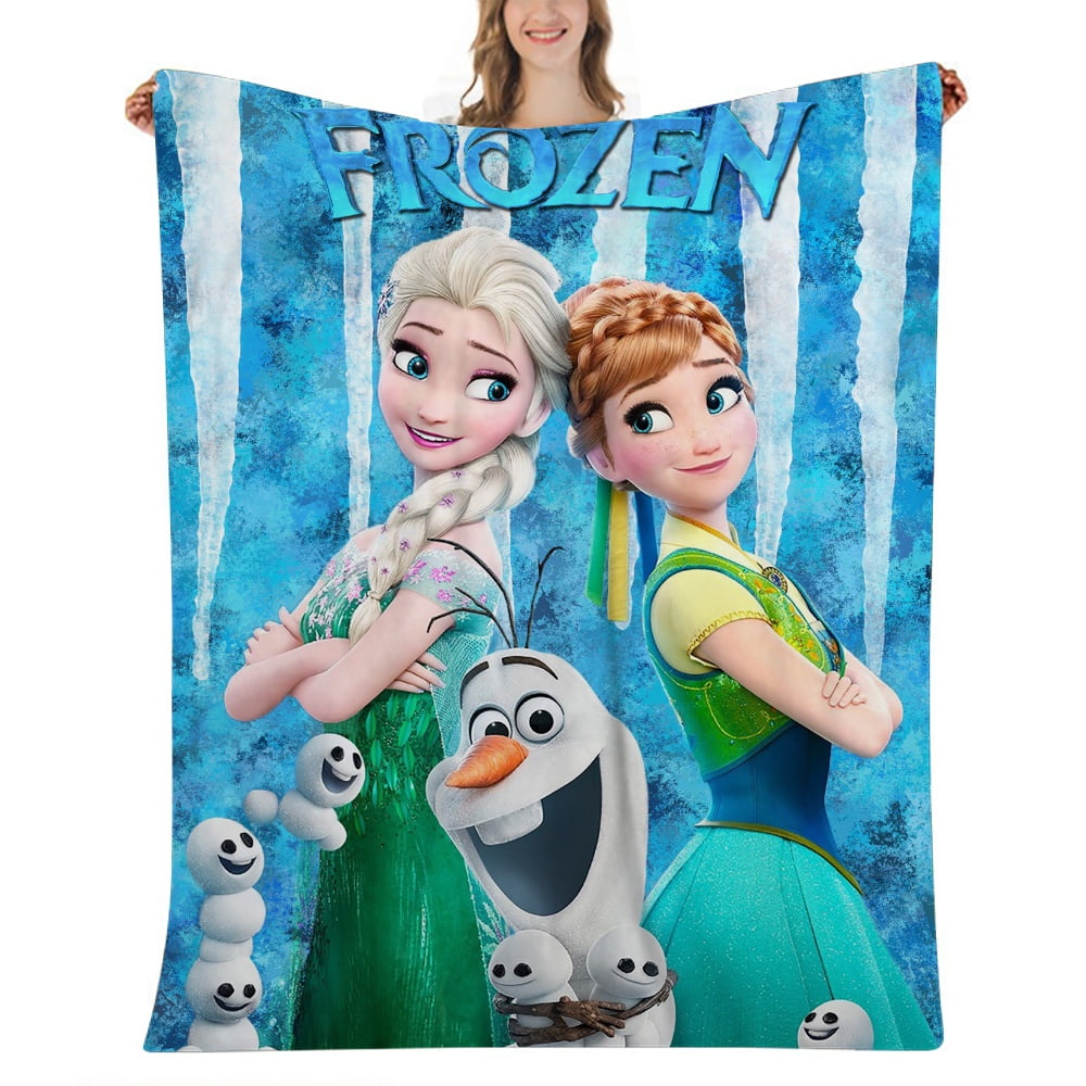 Frozen Elsa Fleece Flannel Throw Blanket, Super Soft Warm Buffalo Plaid