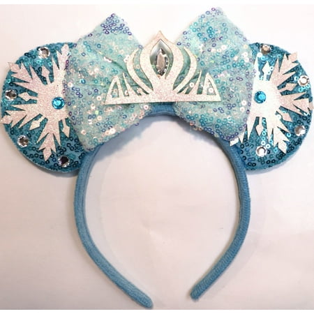 Frozen Elsa II Inspired Minnie Ears , Frozen Mickey Ears, Princess Ears, Elsa Minnie Ears, Elsa Mickey Ears