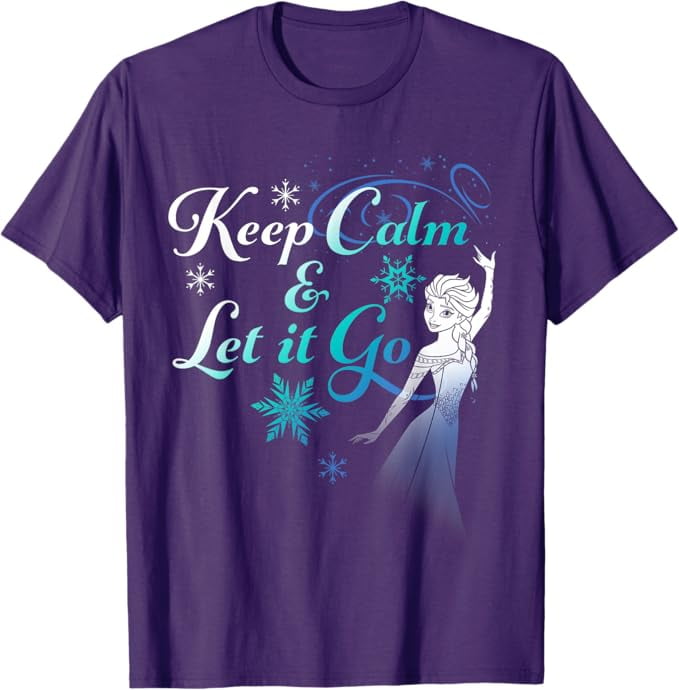 Frozen Elsa Keep Calm & Let It Go Snowflake Portrait TShirt For Men