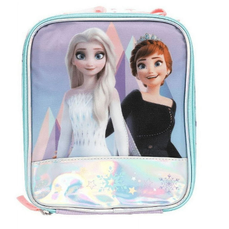 Disney Frozen 2 Lunch Box with Princesses Elsa and Anna - Soft Insulated  Lunch Bag for Girls, Purple