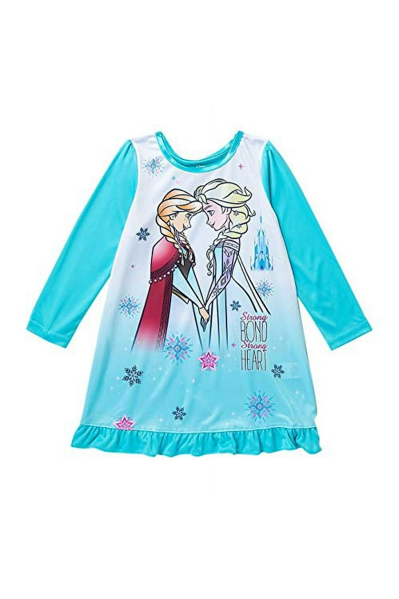 Frozen Elsa and Anna 'Strong Bond, Strong Heart' Satin Nightgown, Gown, Size 4T