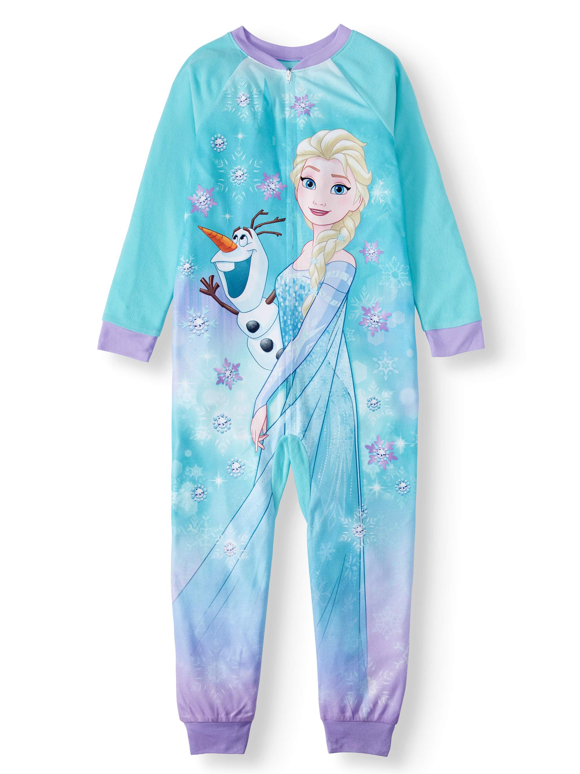 Frozen Elsa and Olaf Girl's Pajama Blanket Sleeper Onesie (Little Girls & Big Girls) - image 1 of 2