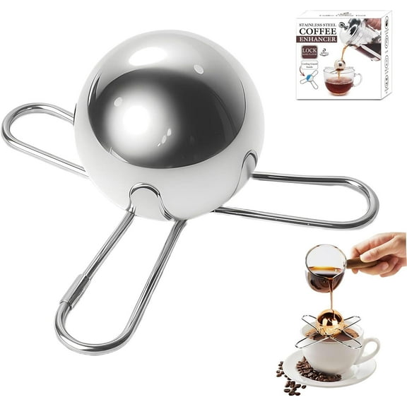Frozen Espresso Ball, Reusable Stainless Steel Espresso Frozen Ball, Espresso Cooling Ball Rapid Cooling For Espresso Coffee, Wine, Beverages With Storage Bag