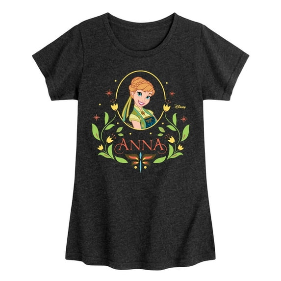 Frozen - Fall - Anna In A Flower Frame - Toddler & Youth Girls Short Sleeve Graphic T-Shirt
