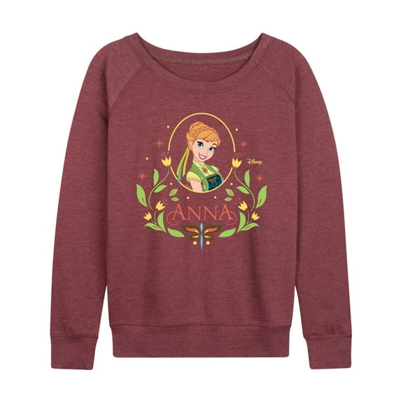 Frozen - Fall - Anna In A Flower Frame - Women's Lightweight French Terry Long Sleeve Shirt
