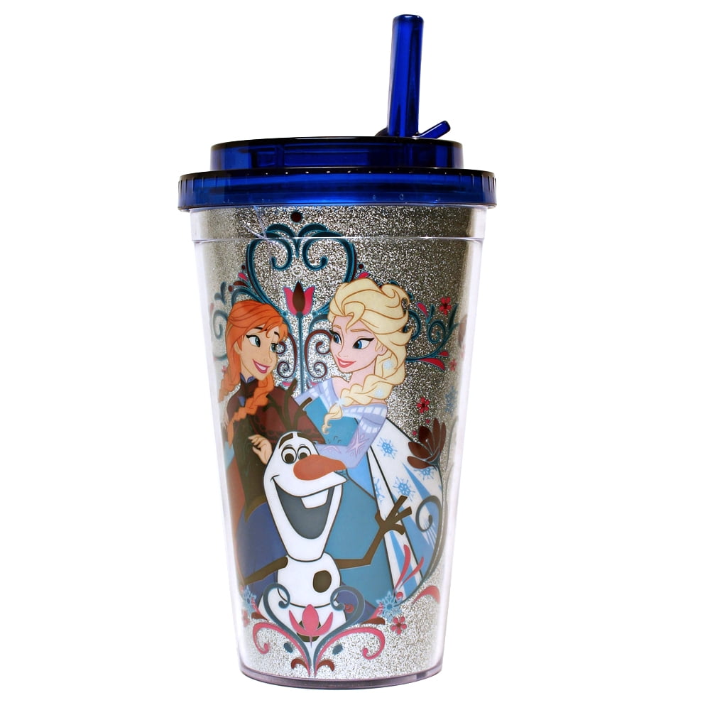 Frozen Family 16oz Glitter Flip Straw Cold Cup