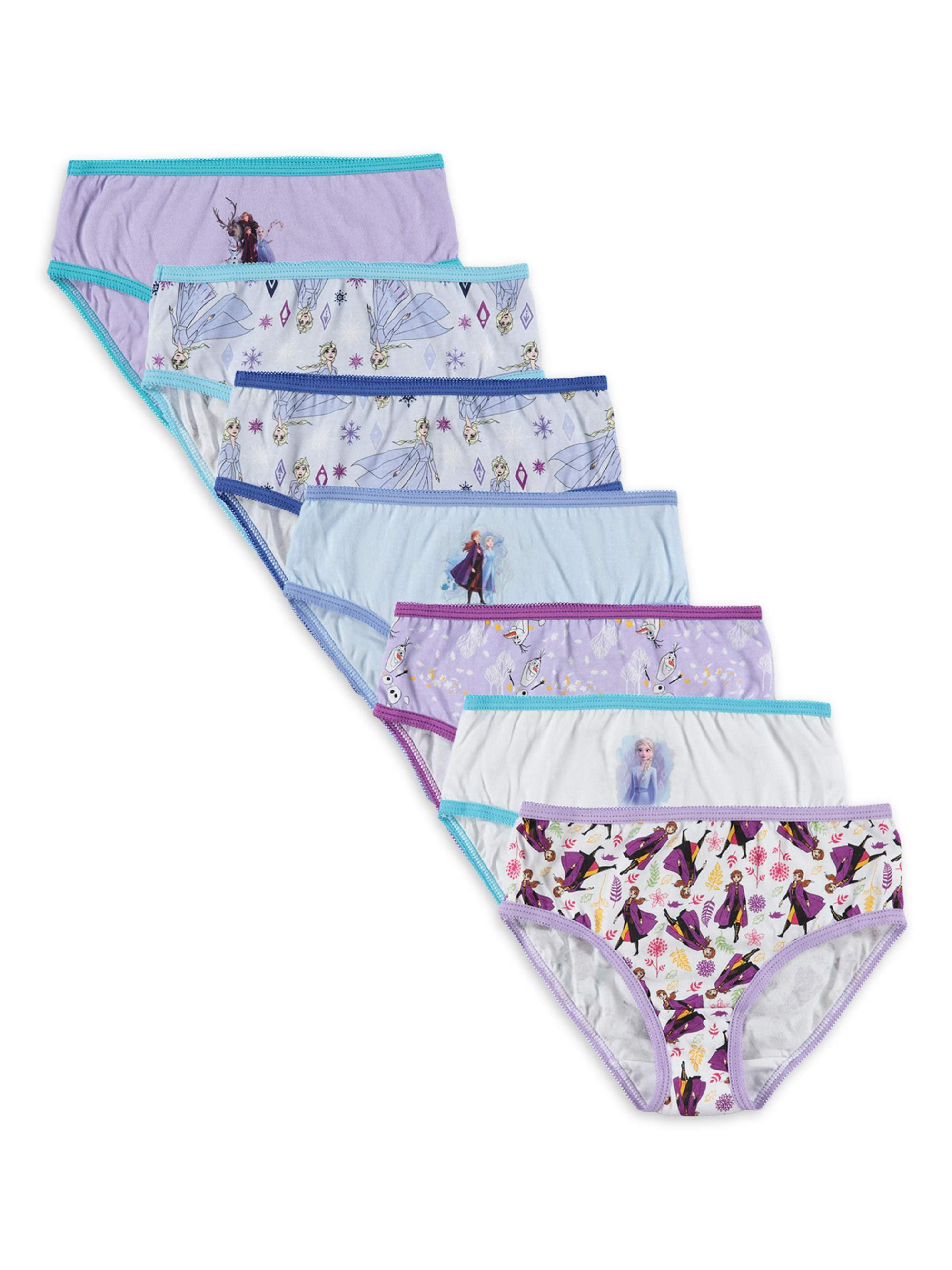 Frozen Girls Briefs Panties, 7 Pack, Sizes 4-8 