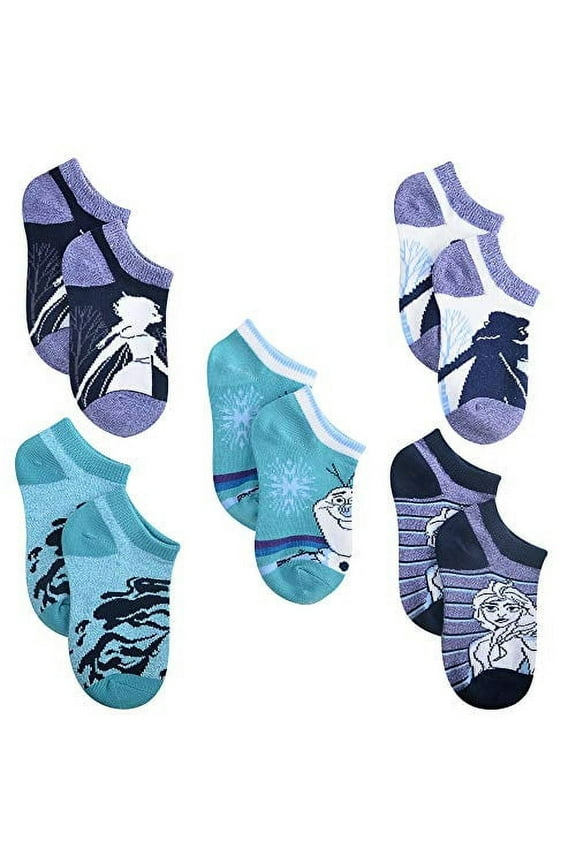 Frozen Girls' Socks, Small Kids Shoe Size 7-10