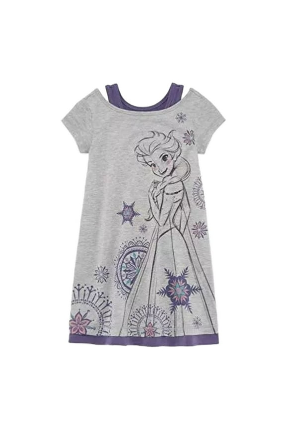 Frozen Gray and Purple Sketched Elsa Nightgown, Gown, Size 4