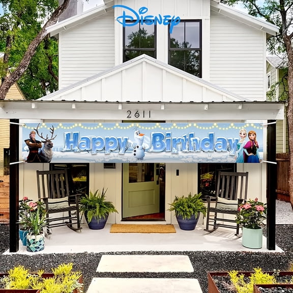 Frozen Happy Birthday Banner, Durable Indoor/Outdoor Decor, Multipurpose for Garden, Room, Wedding, Bachelor Party, Christmas, Easter, New Year, Valentine'S Day