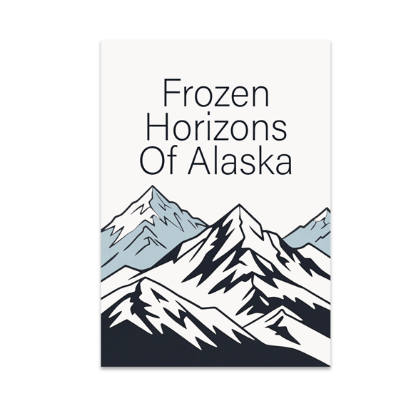Frozen Horizons of Alaska - Minimalist Nature Decor - 13x19 Poster Print