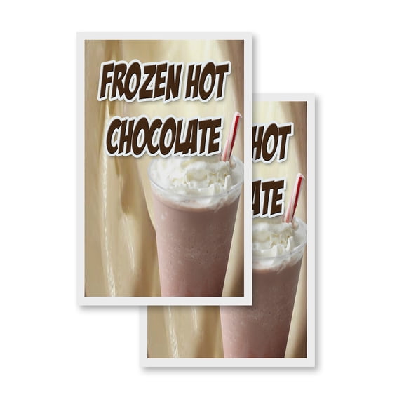 Frozen Hot Chocolate (2-PACK) 24" x 36" Vinyl Decals | Sign Insert Peel & Stick Decals Stickers Window Signs