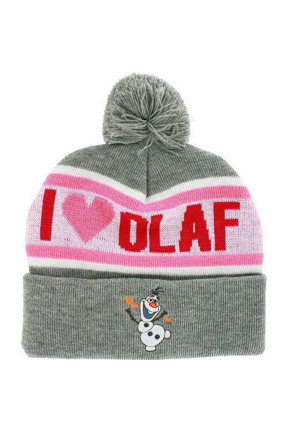 Frozen - I Love Olaf Intarsia Womens Pom Pom Beanie