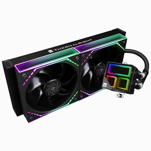 Frozen Infinity 240 Black CPU Aio Cooler TL-M12*2 PWM Fans Computer Water Cooler ARGB Mirror 240 Liquid Cooling:LGA1851/1700/1150/1151/1200/ PC Cooling