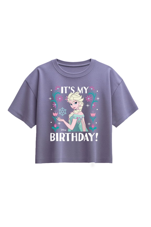 Frozen - Its My Birthday Elsa - Youth Girls Boxy T-Shirt