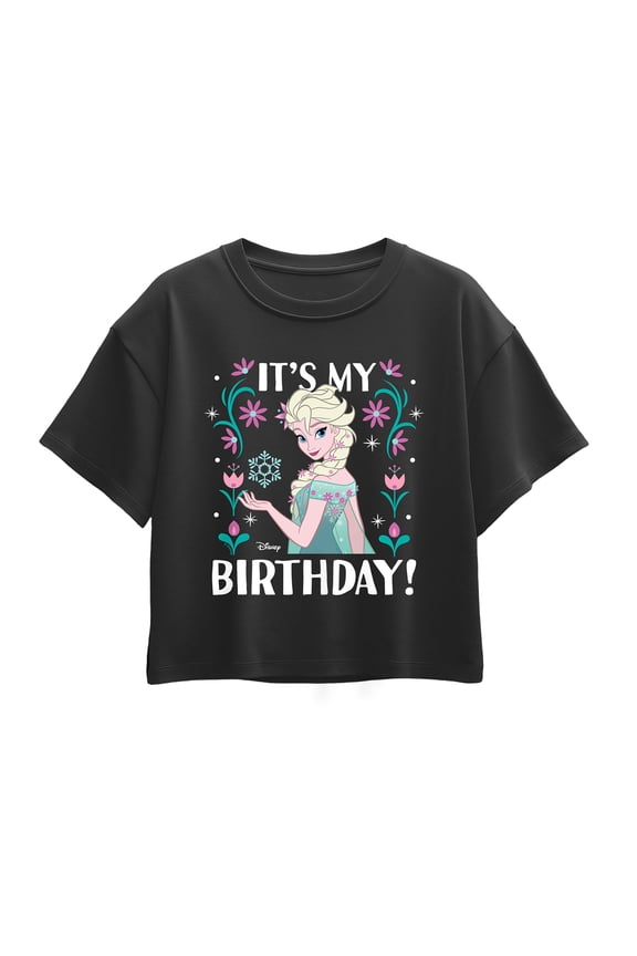 Frozen - Its My Birthday Elsa - Youth Girls Boxy T-Shirt