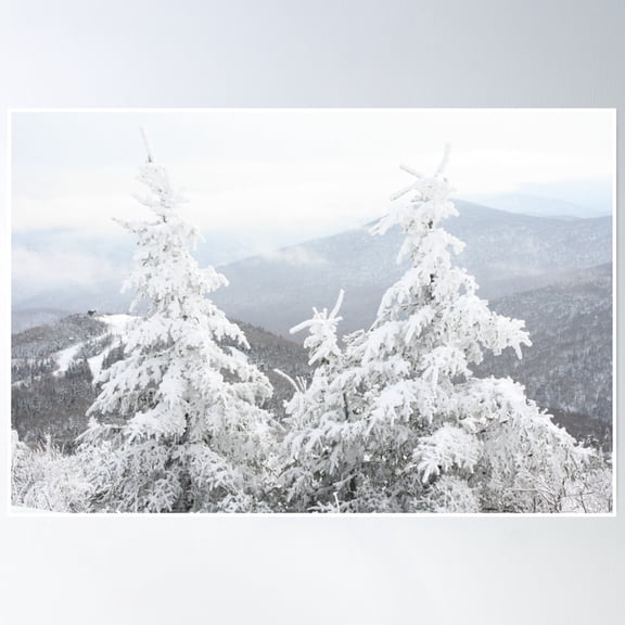Frozen Killington Mountain Top Poster Wall Art, Modern Wall Decor, 8x12 UNFRAMED
