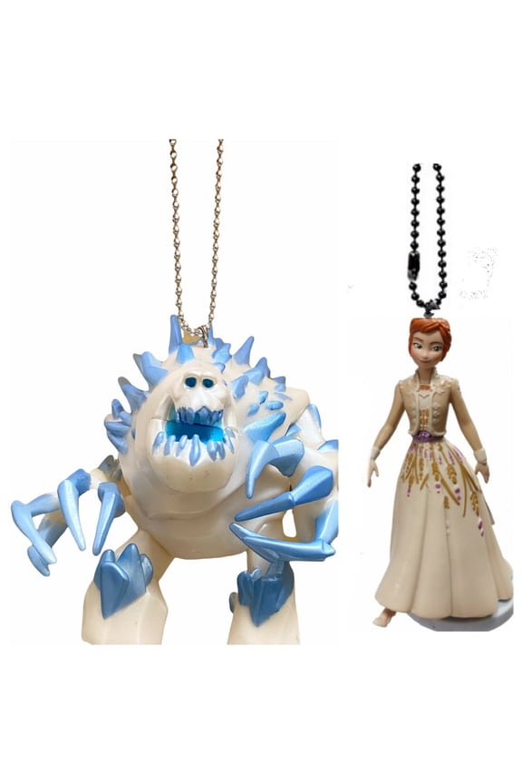 Frozen Marshmallow & Anna Ivory Pvc Keychain Dangler Key Chain Ornament Figure