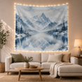 thumbnail image 1 of Frozen Mountain Lake Landscape in Snowy Forest, Serene Watercolor Winter Scene for Nature Lovers, Forest Wall Art, Housewarming Gift, Tapestry Wall Hanging for Bedroom, Living Room and Dorm, 1 of 7
