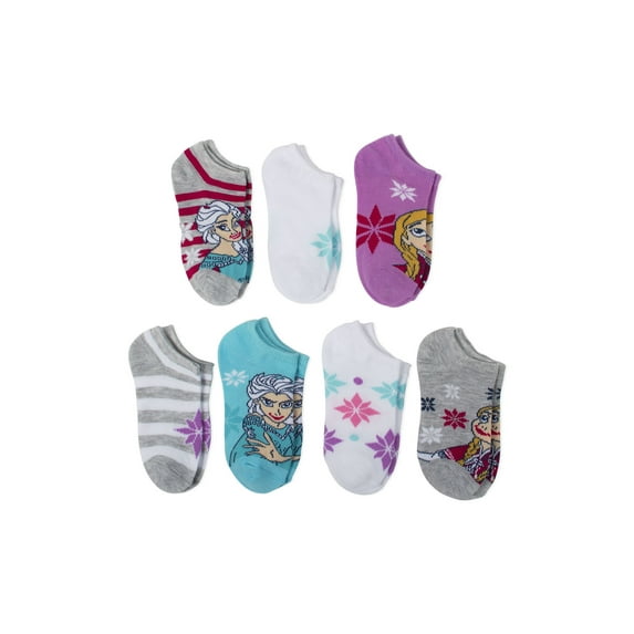 Frozen No Show Socks, 5 + 2 Bonus Pack (Little Girls & Big Girls)